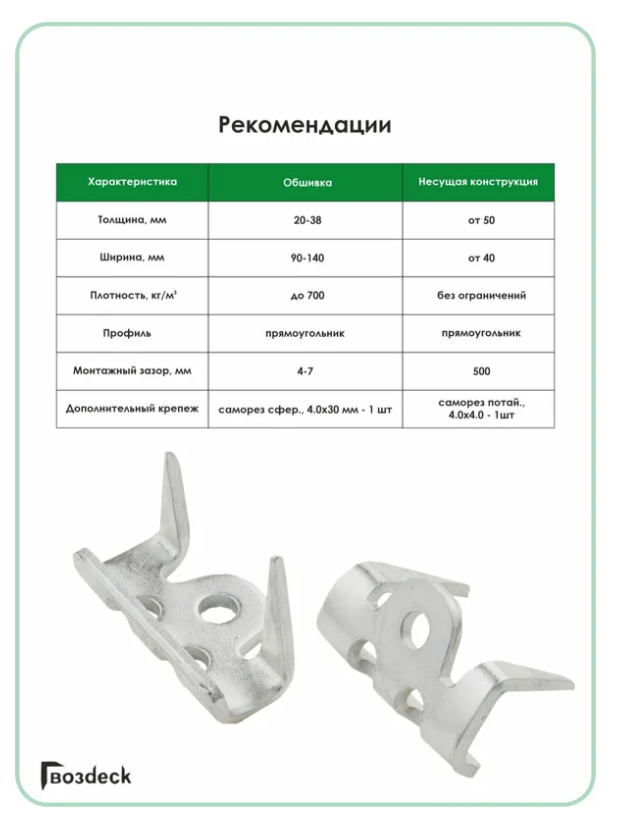 Крепеж Гвозdeck Твин Мини, гальванический цинк, цвет серебро